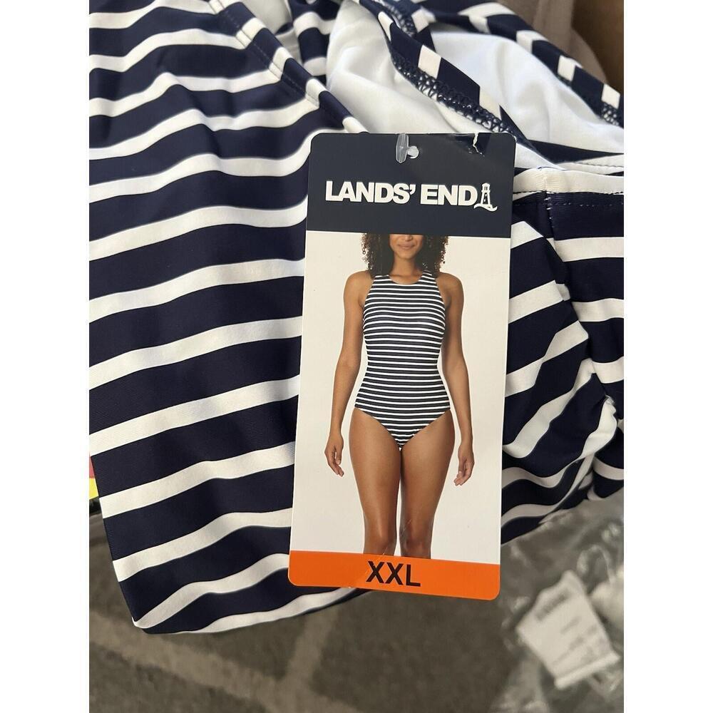 Lands End Swimsuit Womens Navy Stripe One Piece Size XXL P20 - Picture 4 of 4